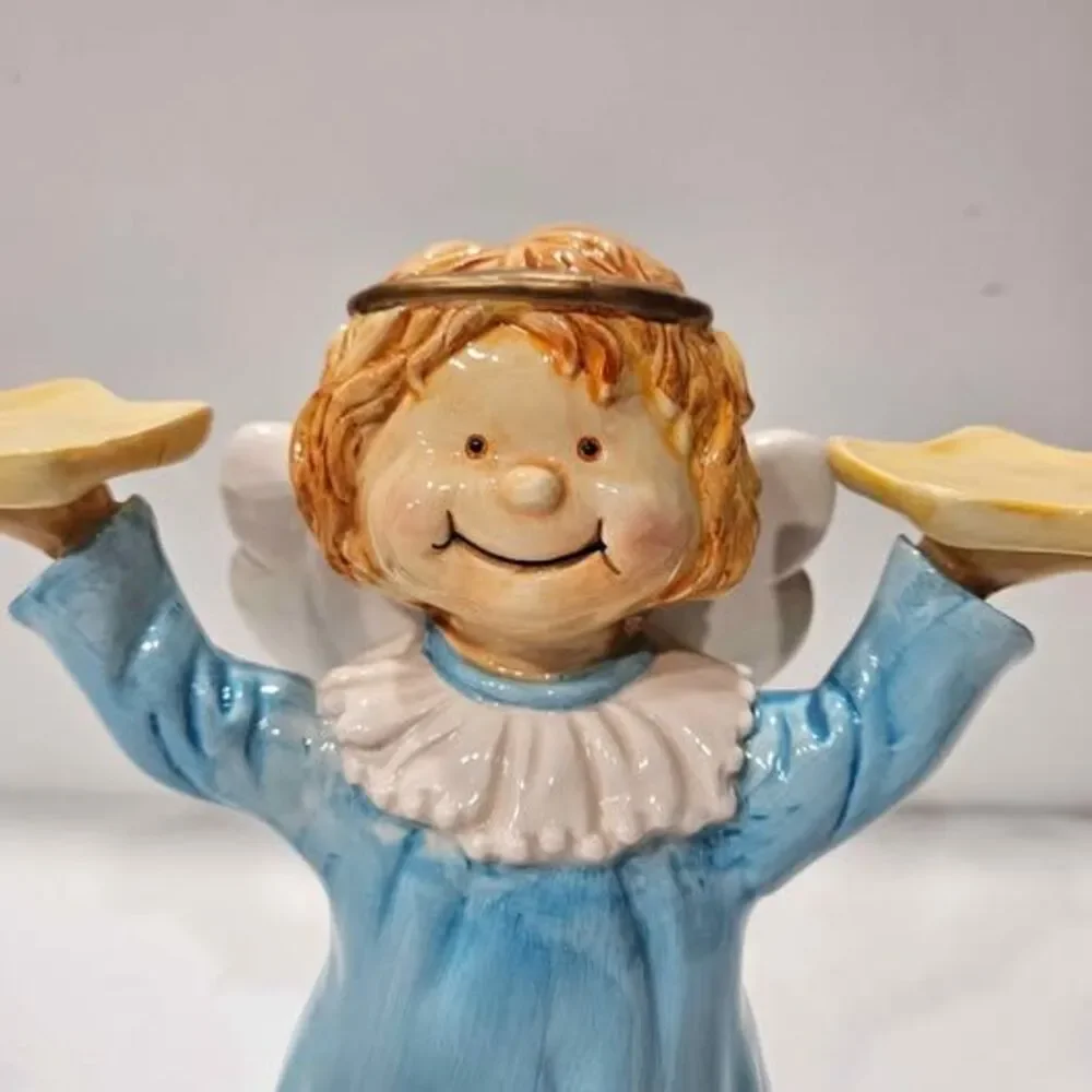 Ceramic Angel Figurine Star Holders